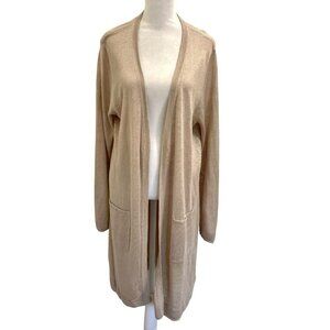 Haven Well Within 100% Linen Open Cardigan Sweater Duster Long Beige size Large